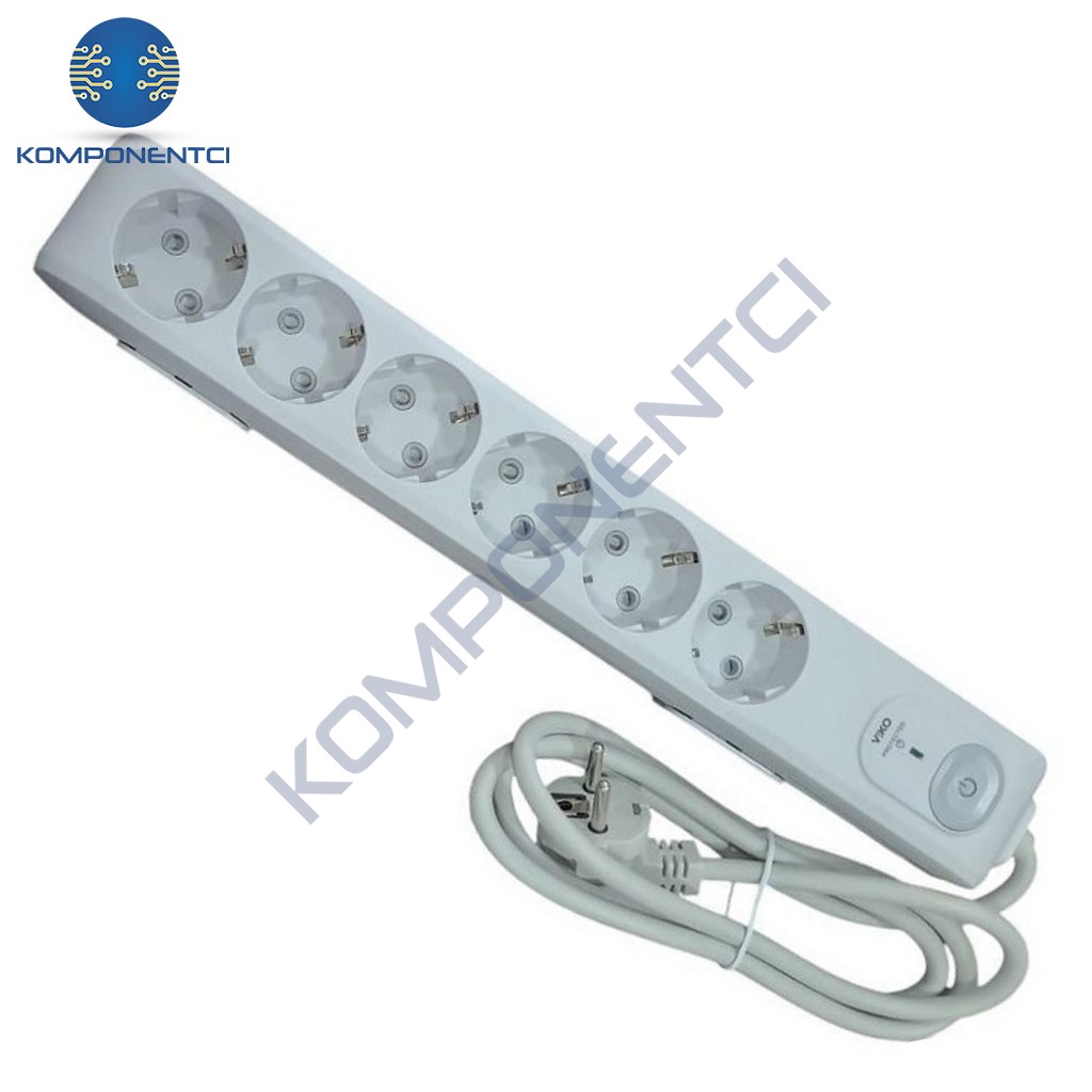 Viko Multi-Let Şok Korumalı Altılı Grup Priz Topraklı Çocuk Korumalı 1.5 Mt