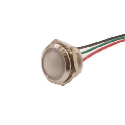 WD16L-P2/RGY- 16mm 12-24V Kablolu Metal Sinyal Lambası - 3 Renk Katot