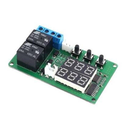 24V 2 Kanal Röle Çıkışlı Dijital Termostat - Kırmızı/Yeşil
