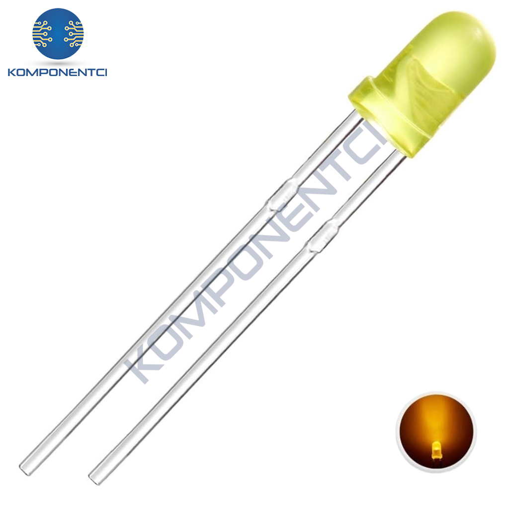 3mm Led Sarı Diyot Diffused 1 Adet