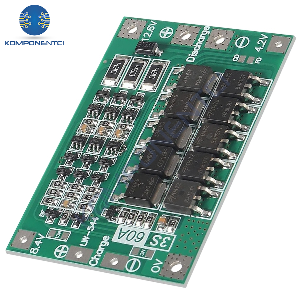 3S 60A BMS 12.6V 18650 Lityum Pil Şarj Koruma Devresi