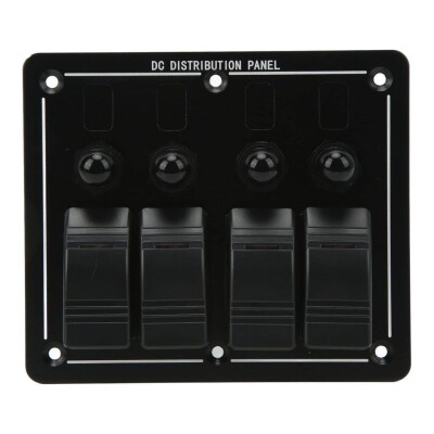 4'lü ON-OFF Kırmızı Işıklı Anahtar Switch Panel - Aşırı Akım Korumalı