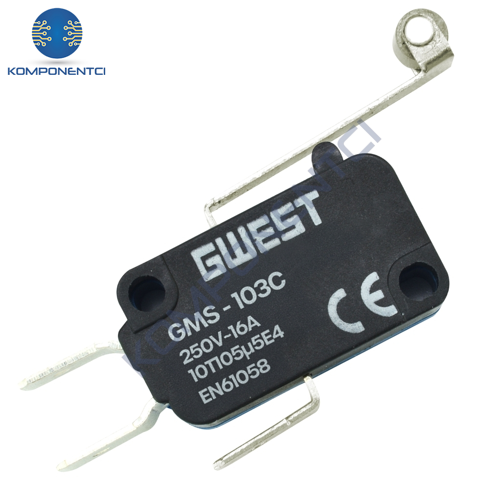 Gwest GMS-103C Uzun Kollu Metal Makaralı Mikro Switch 10A