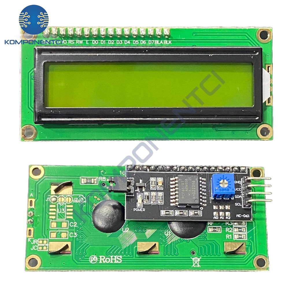 2x16 LCD - LCD1602 Yeşil Ekran + IIC/I2C Arayüz Modülü