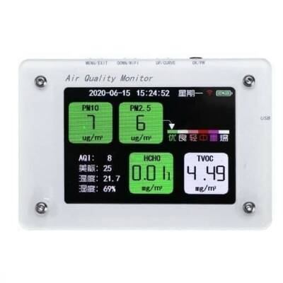 PM2.5 TVOC CO2 HCHO AQI Hava Kalitesi Monitörü - B2
