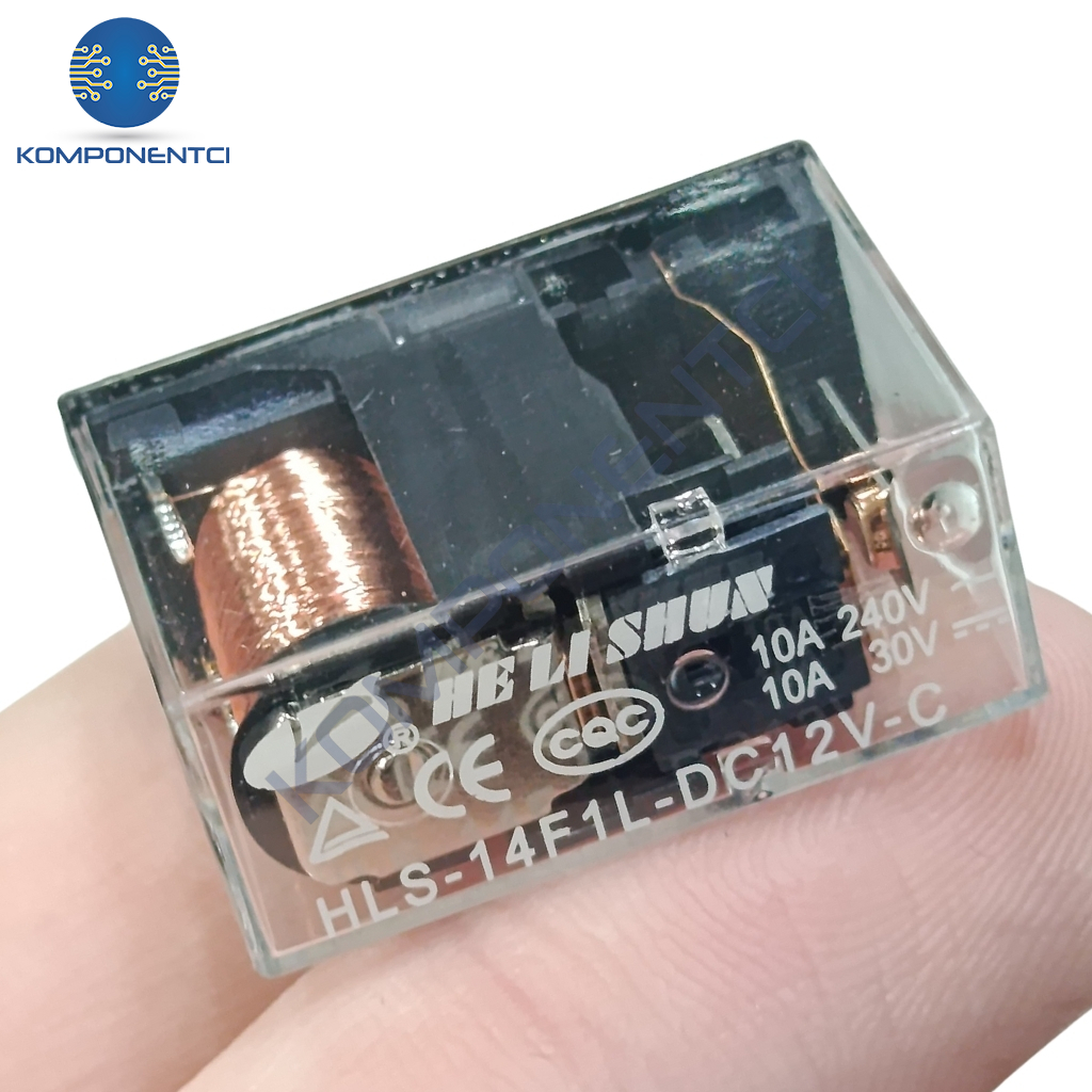 12V 10A Tek Kontak Röle - HLS-14F1L-DC12V-C