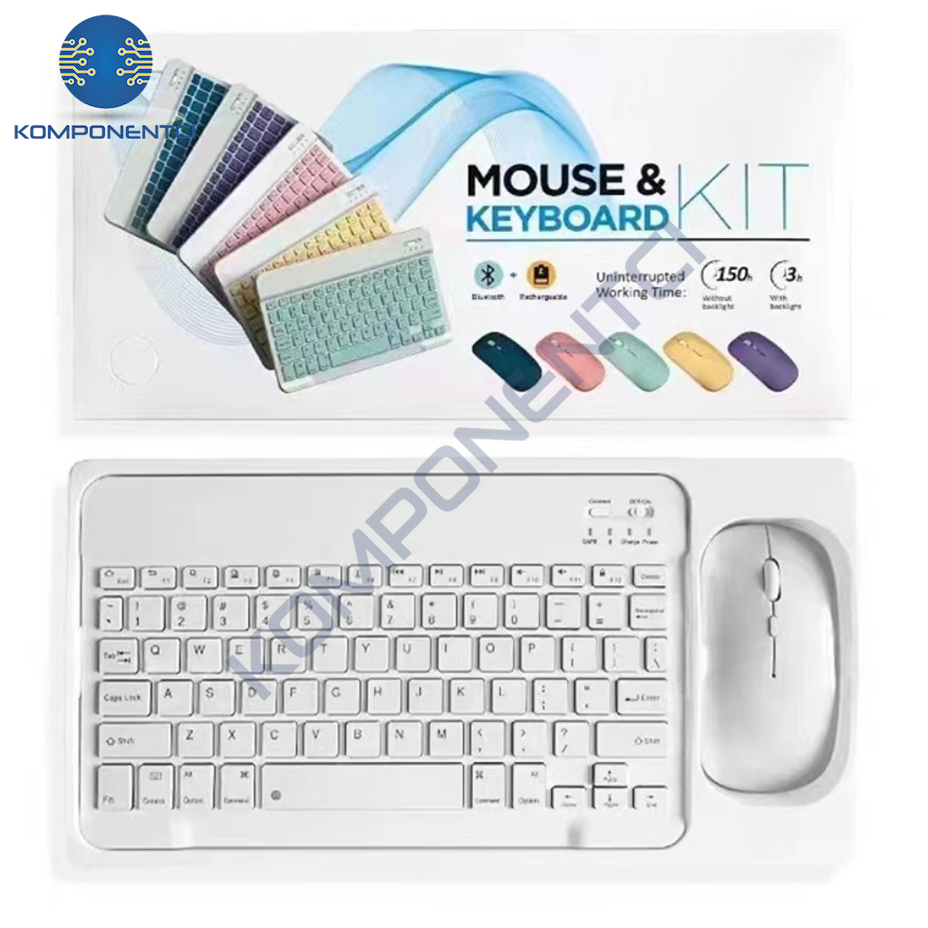 Divex Bluetooth Bağlantılı Şarjlı Mouse Klavye Seti Beyaz DK-10