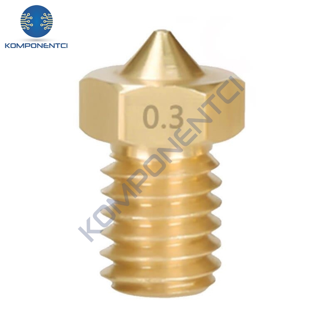3D Yazıcı-Printer M6 1.75mm / 0.3mm V5-V6 Pirinç Nozzle