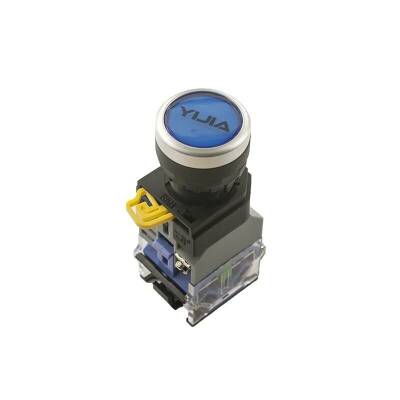 Anlık Push Buton 6V Mavi Işıklı YJ139-LA38