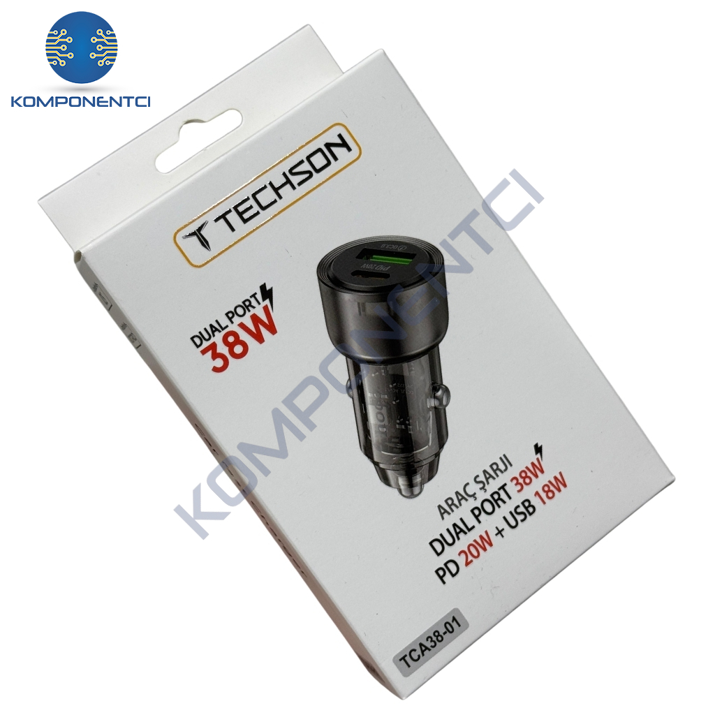 TECHSON Dual Port 38W Araç Şarjı TCA38-01