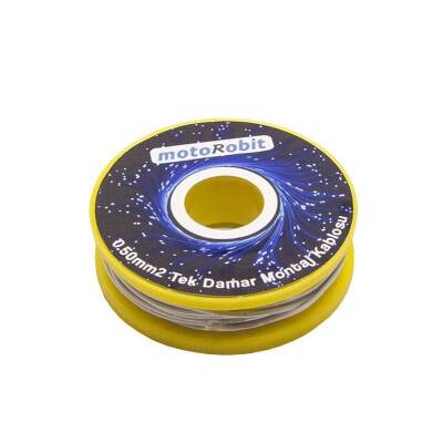 0.50 mm2 Beyaz Tek Damar Montaj Kablosu - 10 Metre