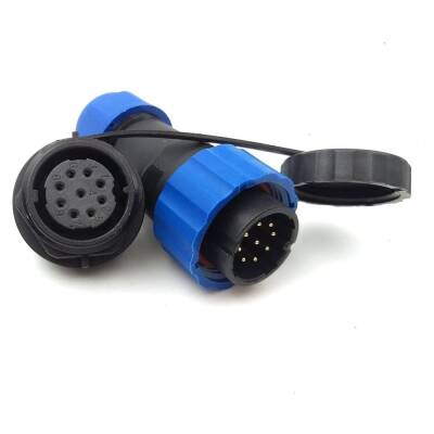 SD20 9 Pin 20mm Su Geçirmez Konnektör Takımı - Panel Tipi