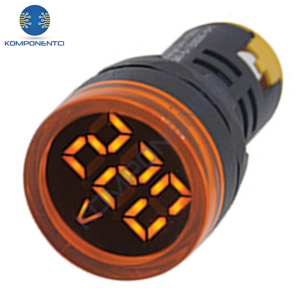 Gwest 22 VS-S 22mm AD-116 Serisi Sarı Voltmetre 24-550V