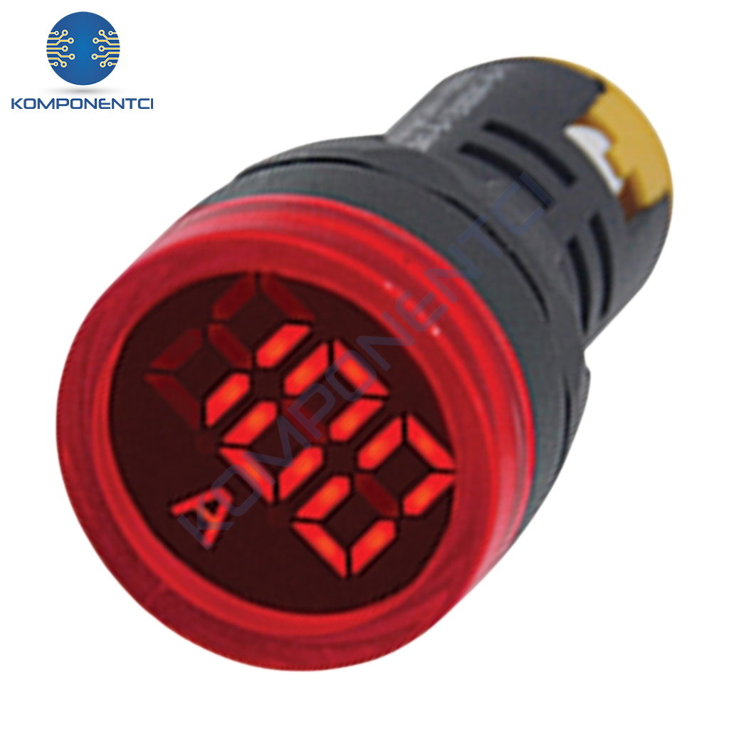 Gwest 22 AS-K 22mm AD-116 Serisi Akım Trafolu Kırmızı Ampermetre 0-100A
