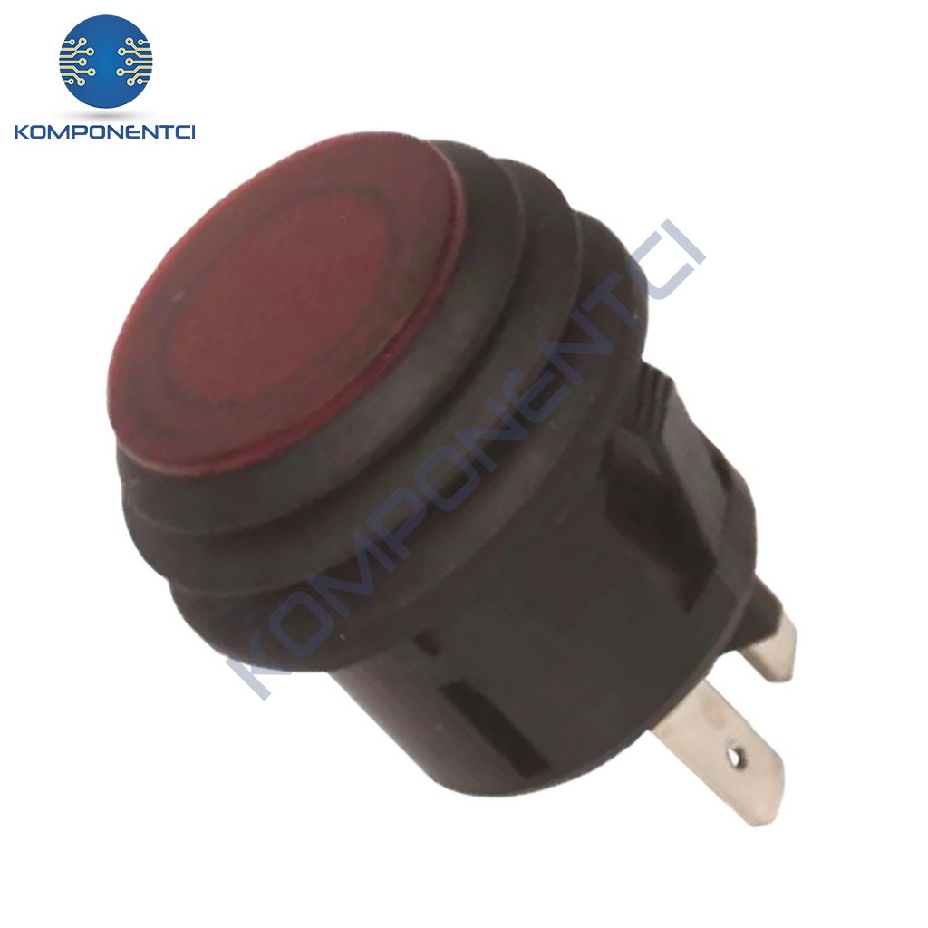 IC-180W Basmalı Yuvarlak Kırmızı Işıklı Kalıcı Körüklü Anahtar 20A 12V ASW-29D