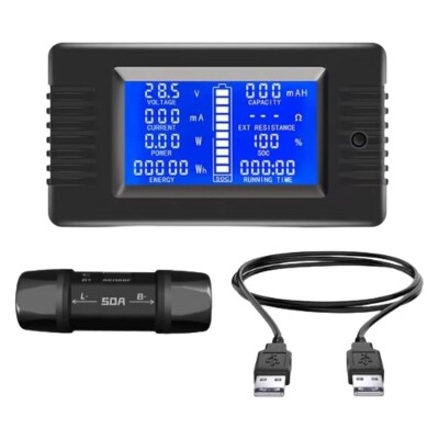 PZEM-015 8-120V 50A Voltmetre Ampermetre - Batarya Kapasite Yöneticisi