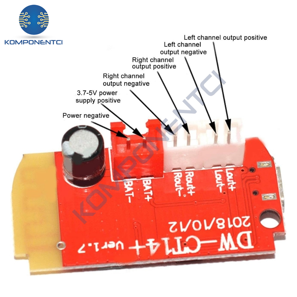 DW-CT14+ Şarj Edilebilir Bluetooth Amfi Devresi 2x5W | Komponentci
