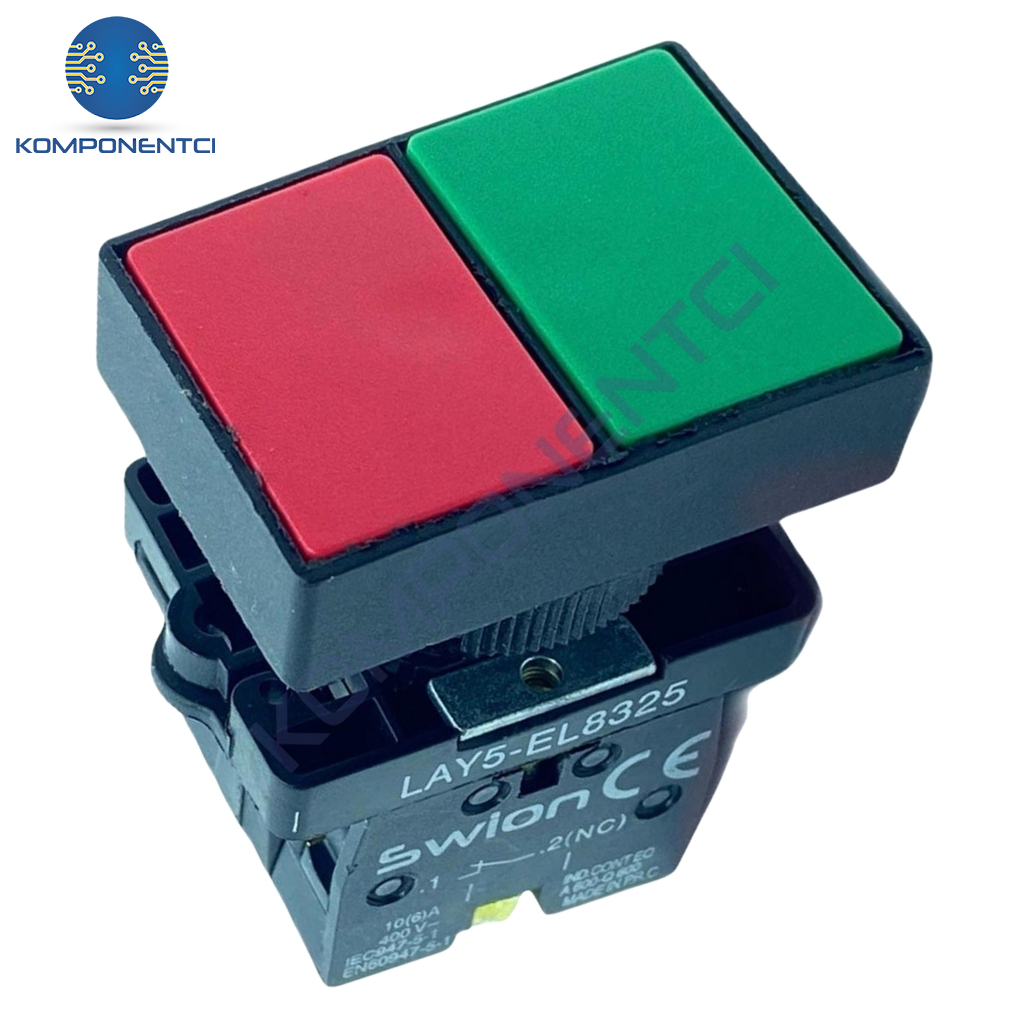 LAY5-EL8325 22mm İkiz Buton Yeşil Kırmızı