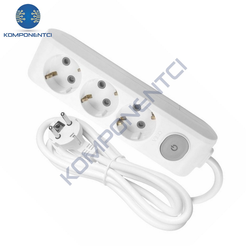 Viko Multi-Let Üçlü Grup Priz Anahtarlı Topraklı Kablolu Çocuk Korumalı 2 Mt