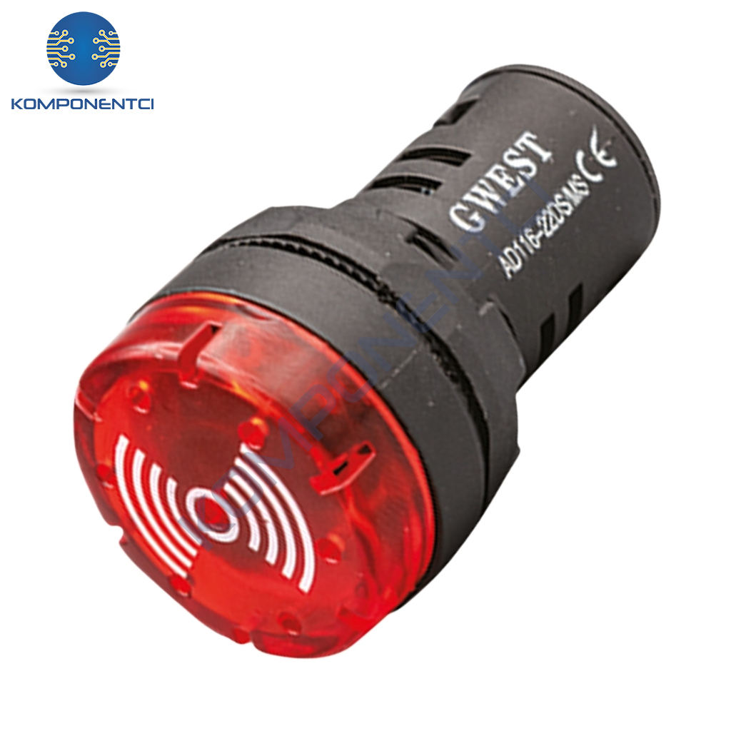 Gwest 22DS-MS24 22mm Sesli Led Flaşör İkazlı Buzzer 24V