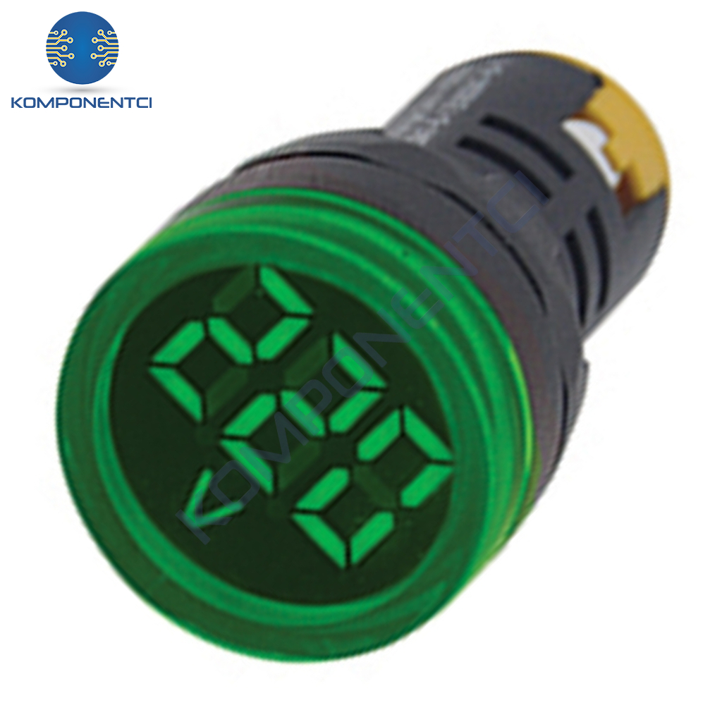 Gwest 22 VS-Y 22mm AD-116 Serisi Yeşil Voltmetre 24-550V