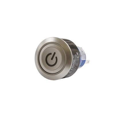 22mm 24V Sarı Power Simgeli Yaylı Buton