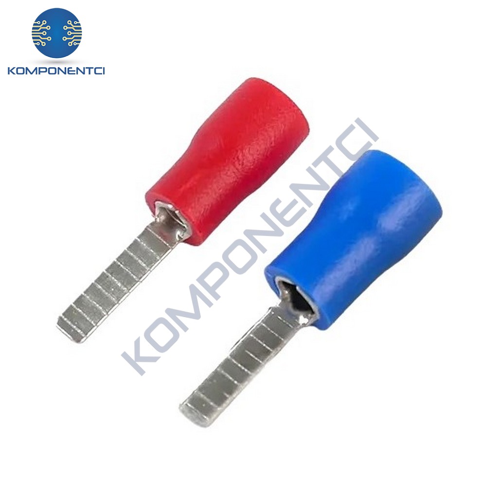 BIK-101 0.5-1.5mm2 Bıçak Tip Kablo Ucu Terminal Kırmızı 100 Adet