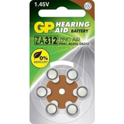GP 6'lı 1.4 V İşitme Cihazı Kulaklık Pili - GPZA312