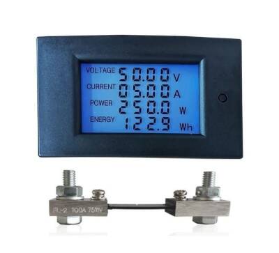 WZ-DM100 100V 100A Voltmetre Ampermetre - 75mV Şönt Direnç
