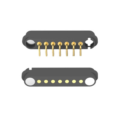7-Pin 2.54mm 90C Pogo Pin Manyetik Konnektör Takımı