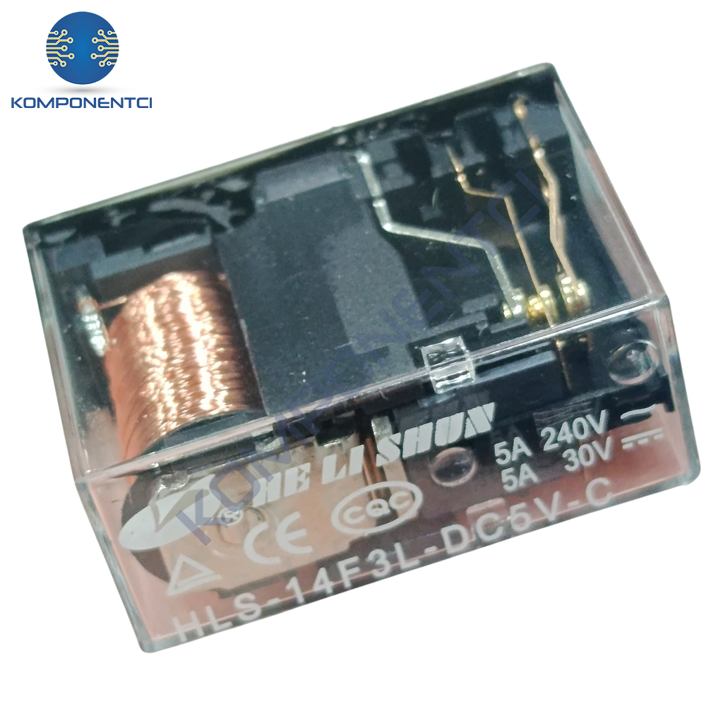 5V 5A Çift Kontak Röle - HLS-14F3L-DC5V-C