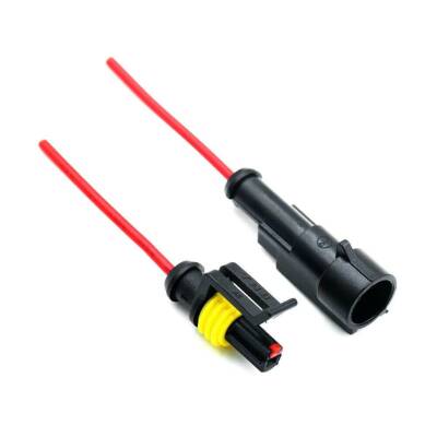 Kablolu 1-Pin Su Geçirmez Konnektör Takımı