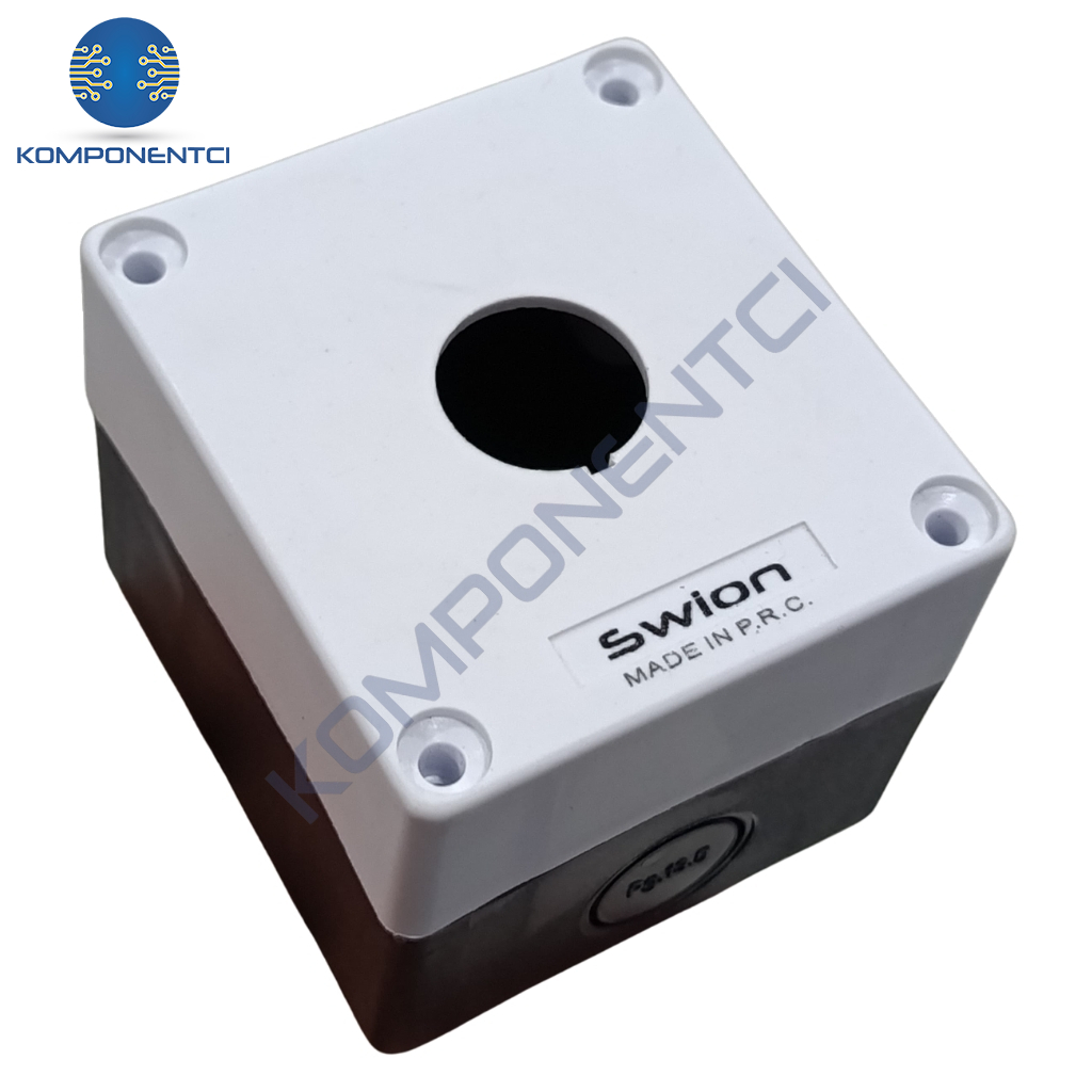 HJ9 22mm Buton Kutusu Gri-Siyah Tekli