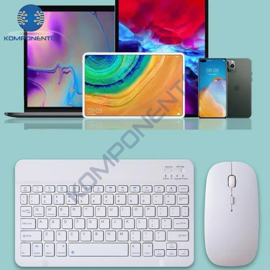 Mouse Seti Bluetooth Bağlantılı Şarjlı Mouse Klavye Seti Beyaz | Komponentci