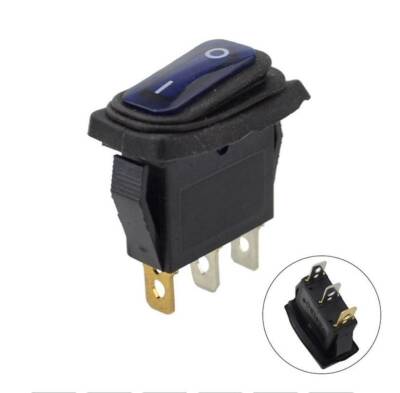 KCD3 15A Su Geçirmez Mavi Işıklı ON-OFF Anahtar