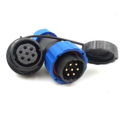 SD20 7 Pin 20mm Su Geçirmez Konnektör Takımı - Panel Tipi