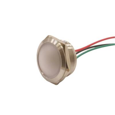 WD22L-P2/RGY- 22mm 12-24V Kablolu Metal Sinyal Lambası - 3 Renk Katot