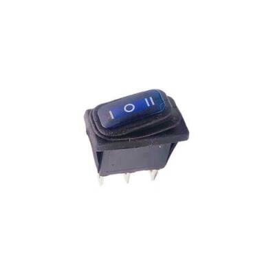KCD3 15A Su Geçirmez Mavi Işıklı ON-OFF-ON Anahtar