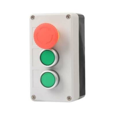 Acil Stop ve İkili Yeşil Push Buton Kutusu