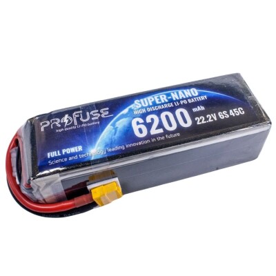 22.2V 6S 6200mAh 45C Lipo Batarya