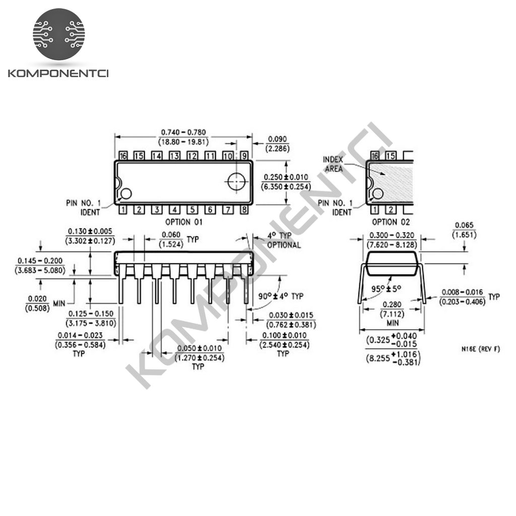 74HC151 Multiplexer Entegresi Dip-16 | Komponentci