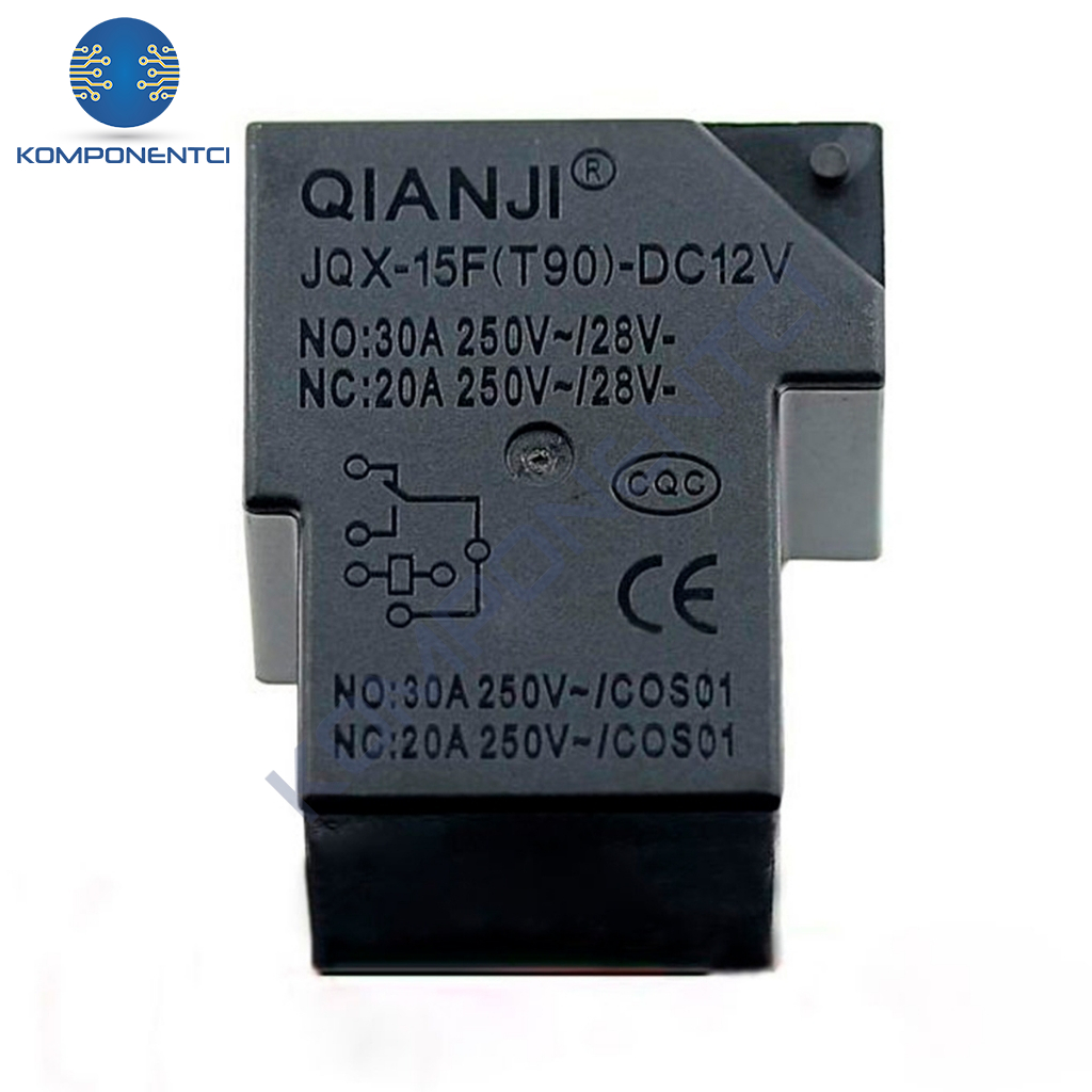 Qianji 12V 30A T90 Güç Rölesi 6 Pin JQX-15F(T90)