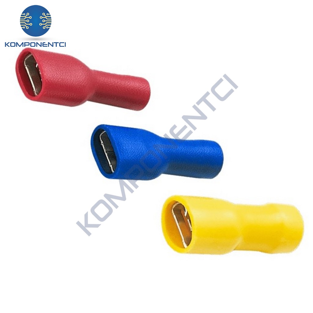 TPFD - 1488 0.5-1.5mm2 Tam İzoleli Dişi Faston Tip Kablo Ucu Kırmızı - 200 Adet