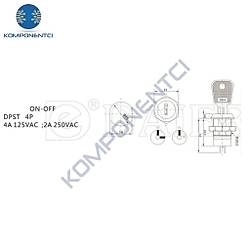 IC-195C Anahtarlı Switch 0-1 Ø19mm K19-02-201 | Komponentci