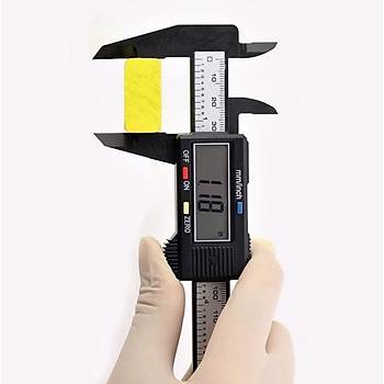 Hassas Dijital Kumpas Kaliper Karbon Fiber LCD Ekran Pil Dahil 150mm