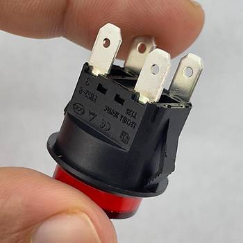 IC-180N Buton Plastik 22mm 12V 4P Krmz