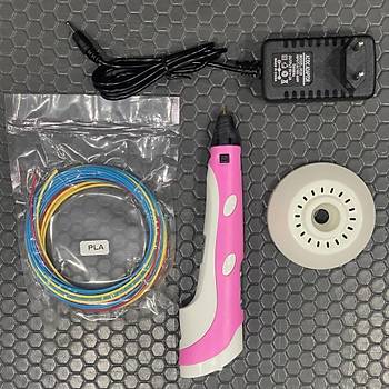 Pembe 3D Kalem  Boyutlu Yazc+Hediye Filament