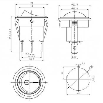 IC-131 Yuvarlak Ikl Anahtar On-Off 3P