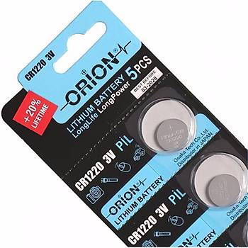 Orion CR1220 3V Lityum Pil / CR 1220 3V Dme Pil 5'li Kart Paket