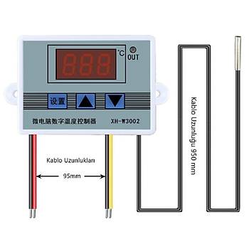 XH-W3002 220V AC Dijital Ayarl Termostat 1500W
